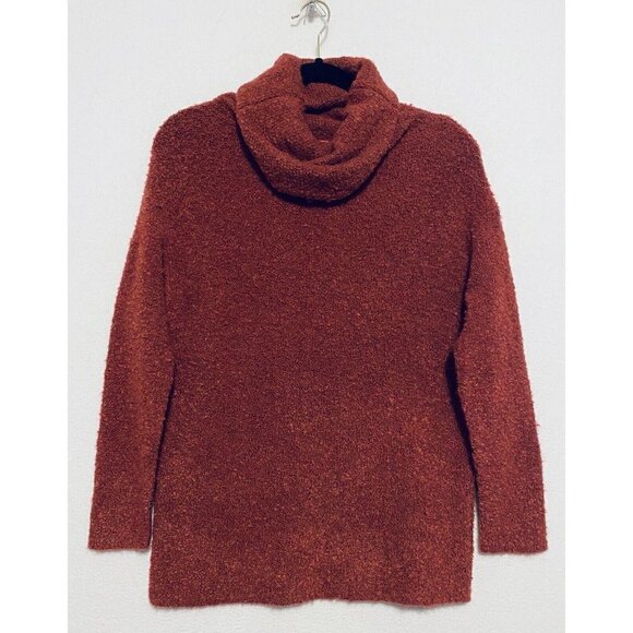 Catherine Malandrino Sweater Womens Small Red Cozy Eyelash Knit Turtleneck - Picture 2 of 8